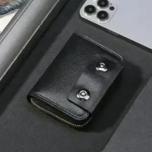 Black Artificial Leather Card Holder Wallet For Men