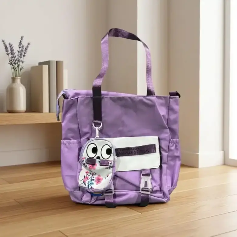 Tote Backpack Latinsheep Purple Canvas