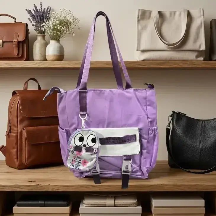 Tote Backpack Latinsheep Purple Canvas