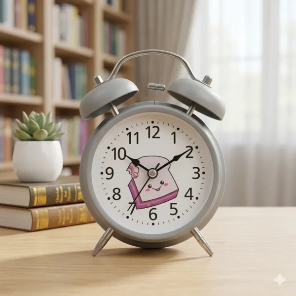 Alarm Clock Kawaii Toast Twin Bell