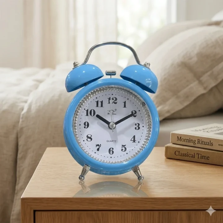 Alarm Clock Round Vintage Twin Bell