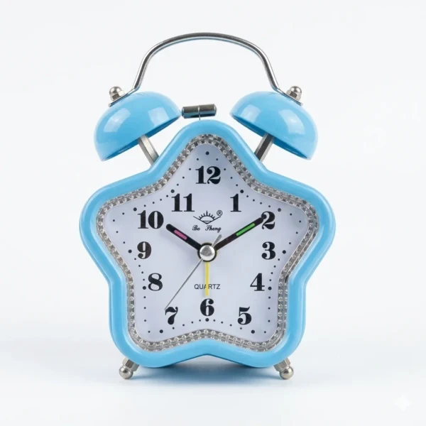 Alarm Clock Twin Bell Star-Shaped Vintage