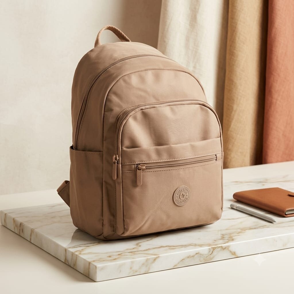 Beige Waterproof Travel & Office Backpack