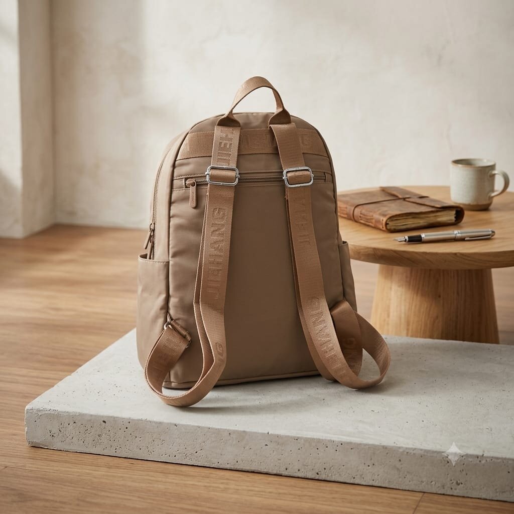 Beige Waterproof Travel & Office Backpack