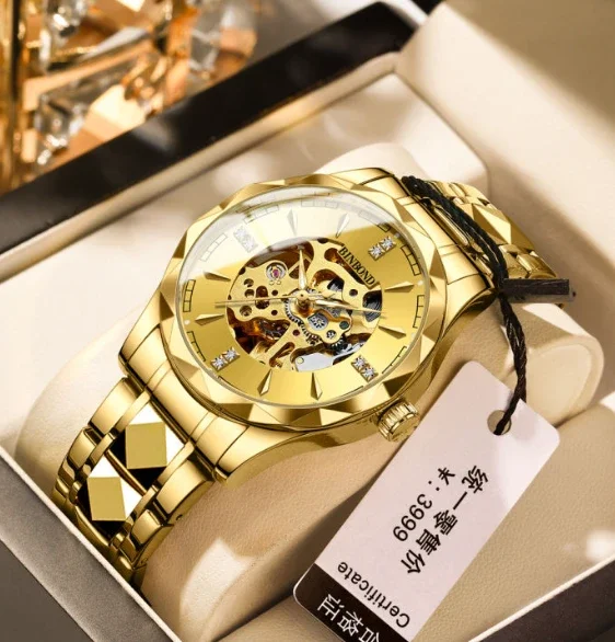 Binbond Luxury Skeleton Automatic Mechanical Men's Watch