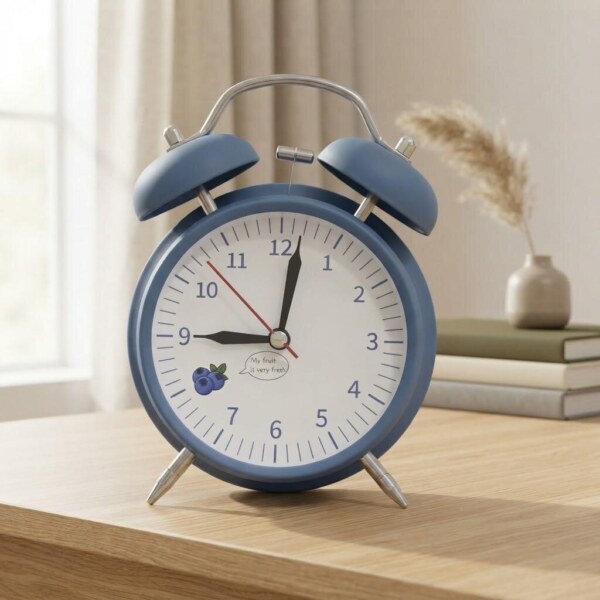 Blueberry Theme Twin Bell Table Alarm Clock