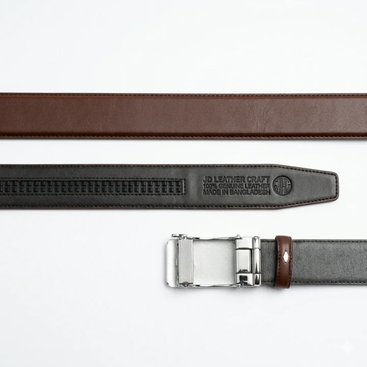 BOSS Premium Brown Leather Auto-Lock Buckle Belt