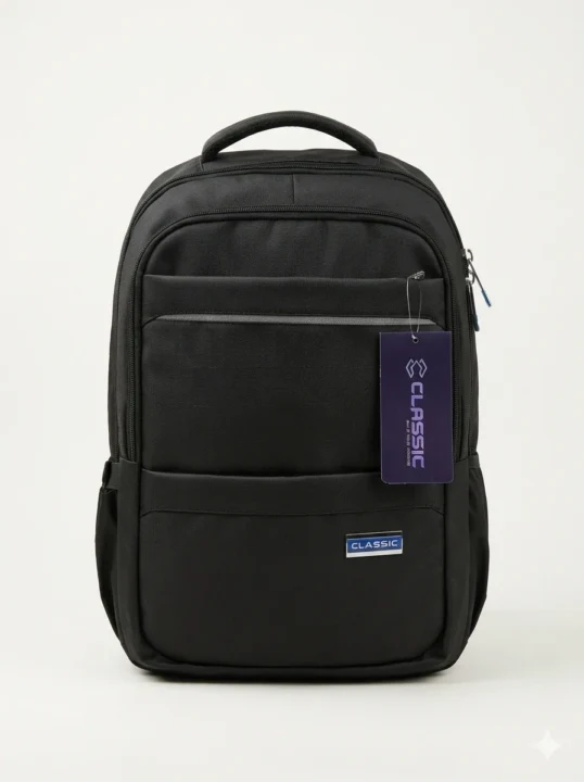 Classic Minimalist Business & Travel Laptop Backpack - Matte Black