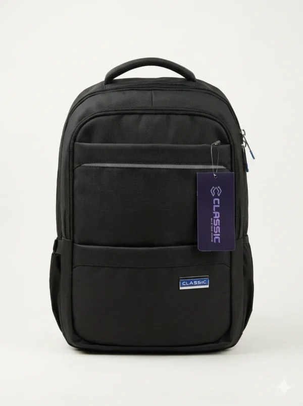 Classic Minimalist Business & Travel Laptop Backpack - Matte Black