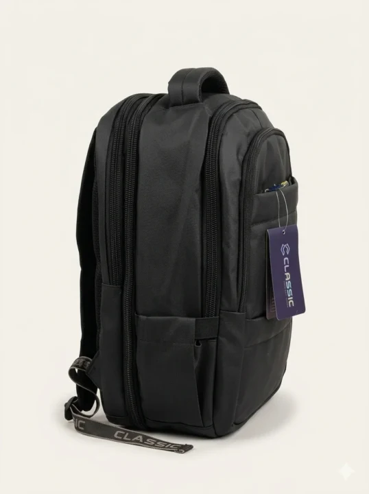Classic Minimalist Business & Travel Laptop Backpack - Matte Black