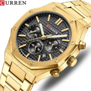 Curren Luxury Chronograph Golden Steel Men's Watch