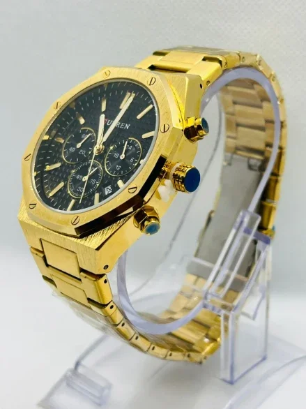 Curren Luxury Chronograph Golden Steel Men's Watch