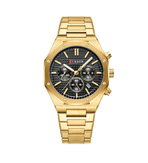 Curren Luxury Chronograph Golden Steel Men's Watch