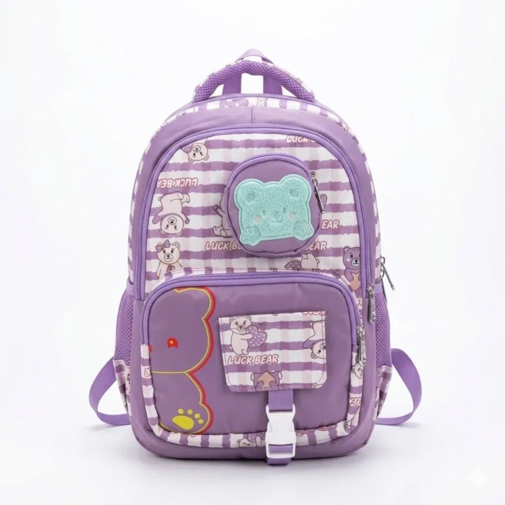 Cute Bear Print Kids School Backpack