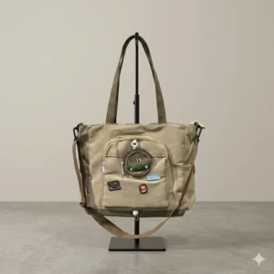 Cute Burger Patch Canvas Shoulder & Tote Bag