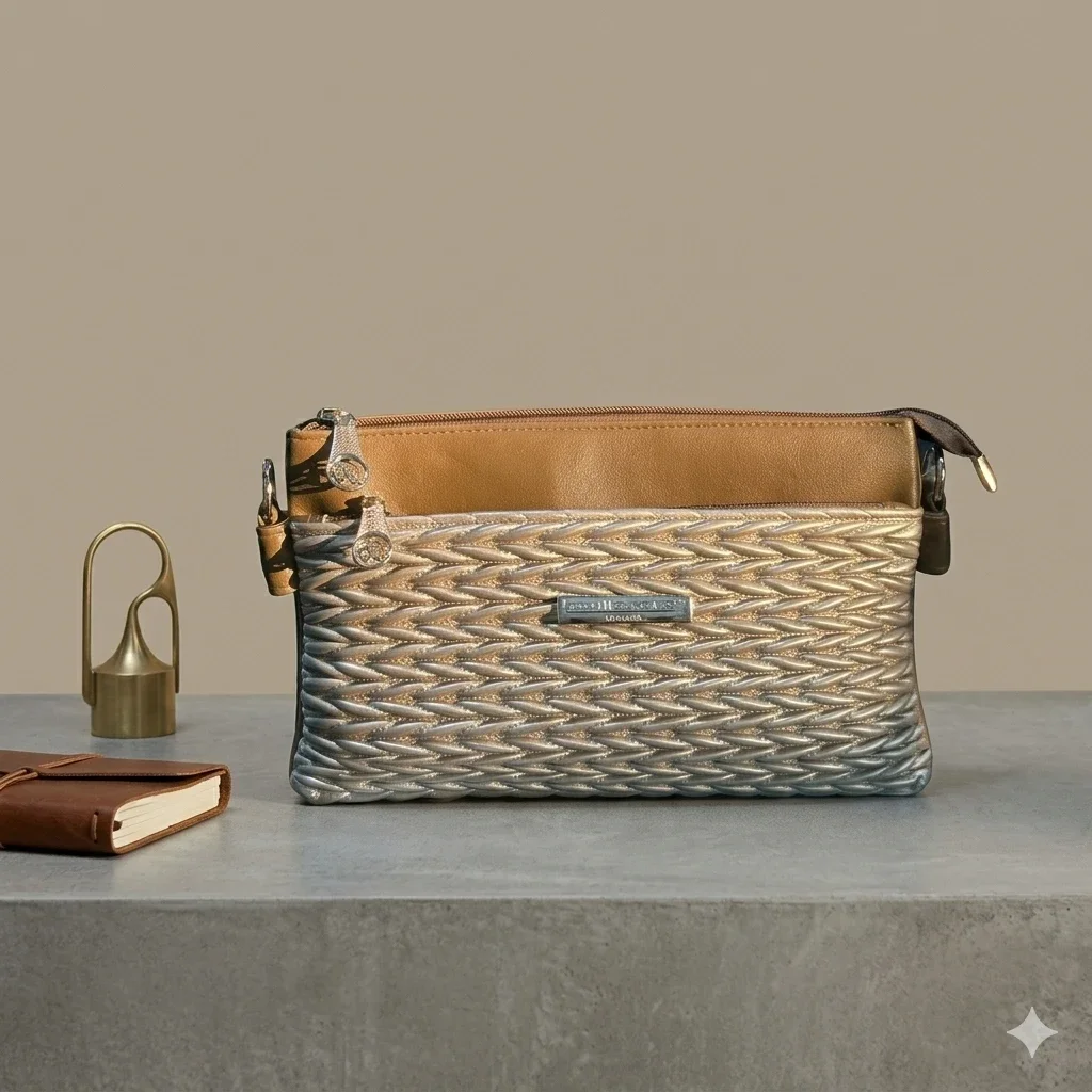 Elegant Quilted Bag & Side Bag with Long Belt