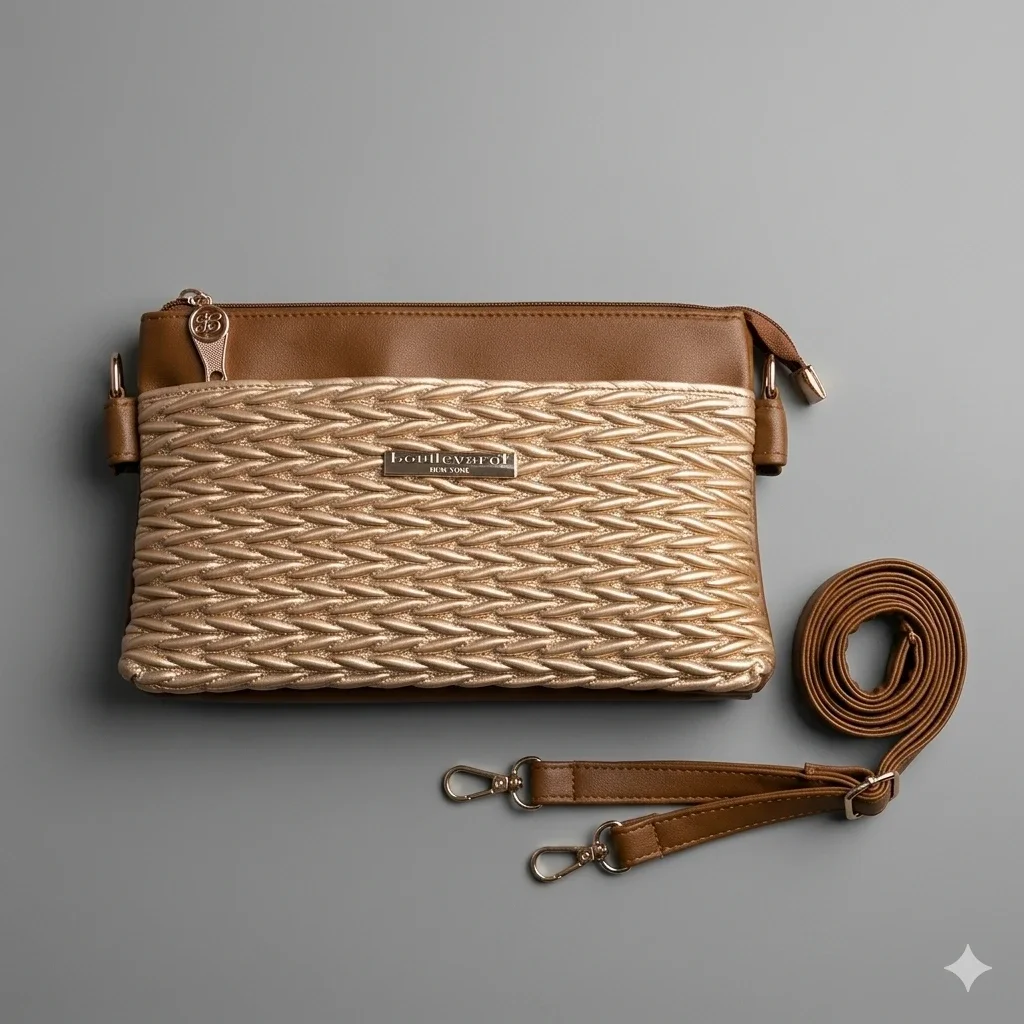 Elegant Quilted Bag & Side Bag with Long Belt