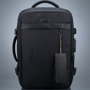 Extreme Premium Expandable Laptop & Travel Backpack - Waterproof Multi-functional Business Bag for Men (Black)