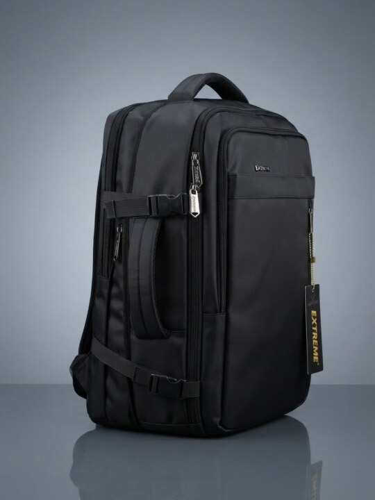 Extreme Premium Expandable Laptop & Travel Backpack - Waterproof Multi-functional Business Bag for Men (Black)