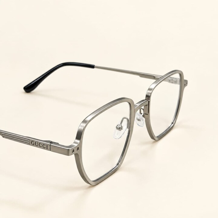 Gucci Premium Geometric Square Metal Eyeglass Frame