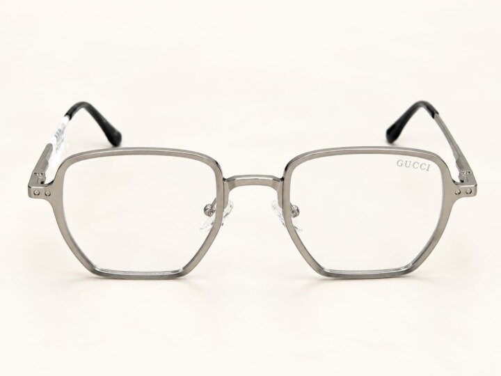 Gucci Premium Geometric Square Metal Eyeglass Frame
