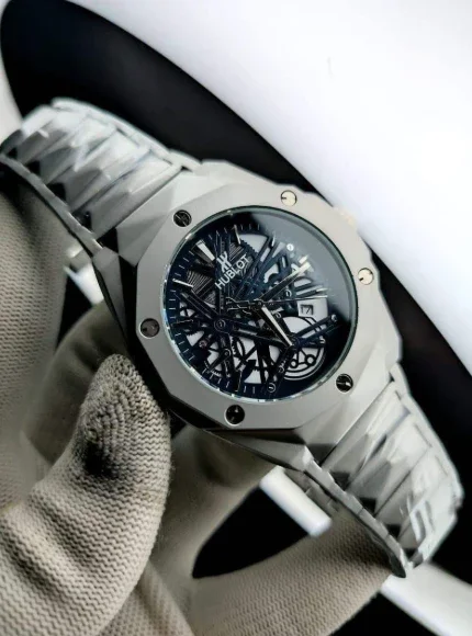 Hublot Gang Sang Spider Dial Premium Men's Watch - Silver Black