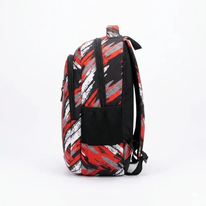 Kids Mickey Mouse Print School Backpack with Matching Pouch – Red & Black