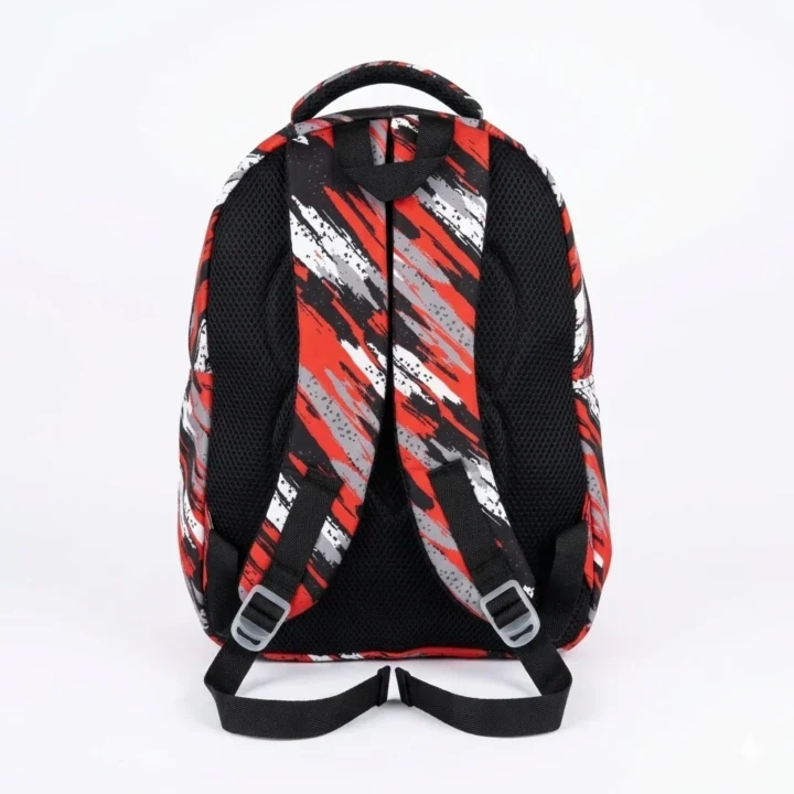 Kids Mickey Mouse Print School Backpack with Matching Pouch – Red & Black