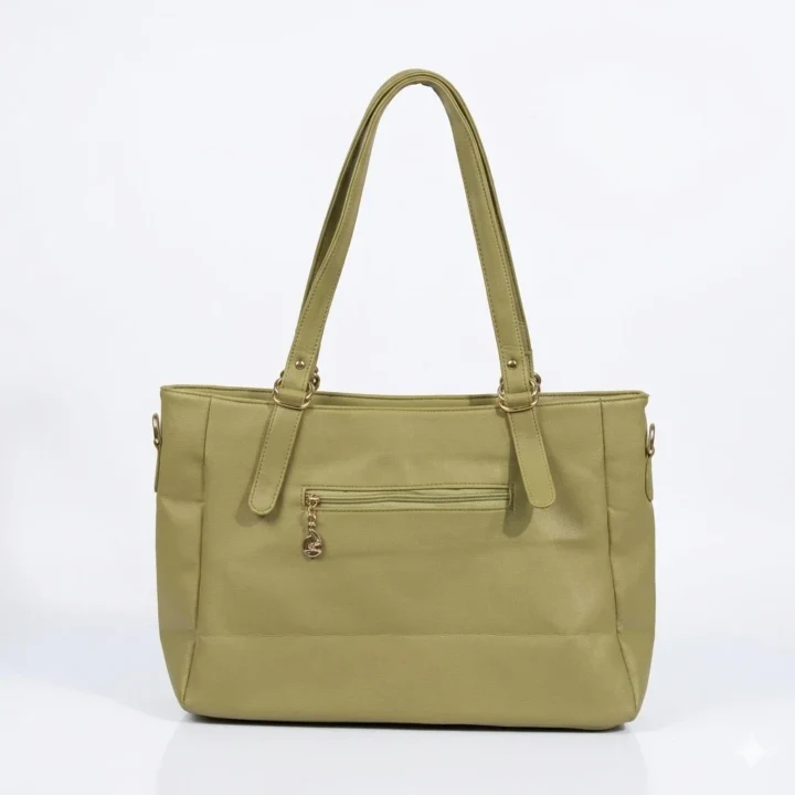 Lime Green Shoulder Bag with Stylish Side Zipper Accents