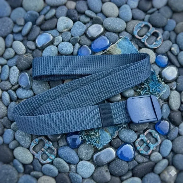 Navy Blue Tactical Nylon Web Belt with Plastic Buckle