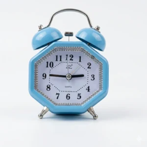 Octagonal Vintage Twin Bell Alarm Clock