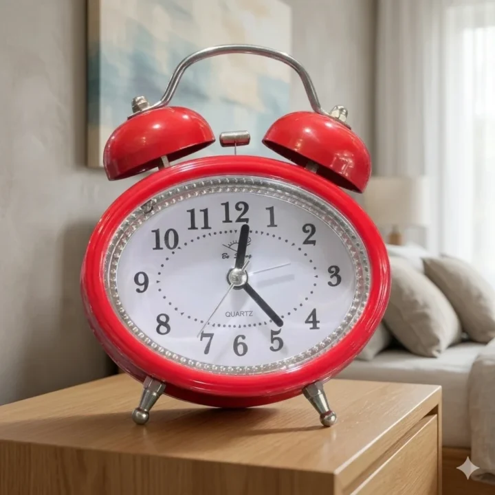 Oval Vintage Twin Bell Alarm Clock