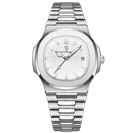 POEDAGAR 613 Luxury Stainless Steel Quartz Watch for Men