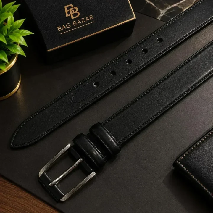 Premium Black Genuine Leather Belt