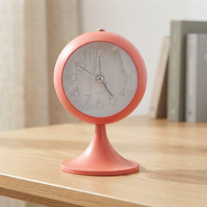 Minimalist Pastel Pink Table Alarm Clock