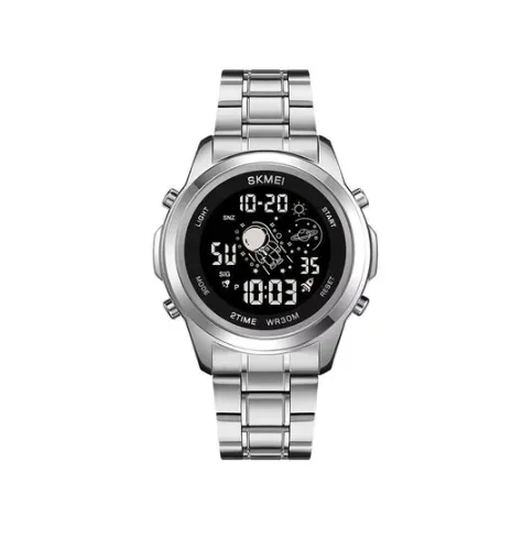 SKMEI Luxury Astronaut Digital Watch for Men – Premium Stainless Steel Strap
