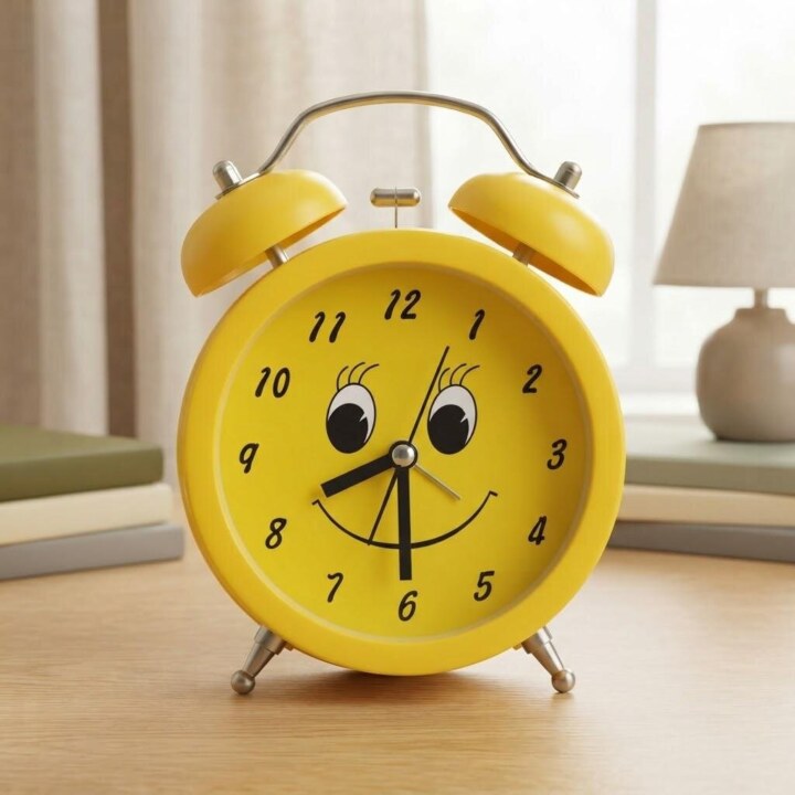 Smiley Face Twin Bell Table Alarm Clock