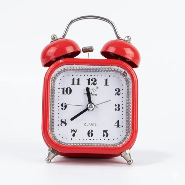 Square Vintage Twin Bell Alarm Clock
