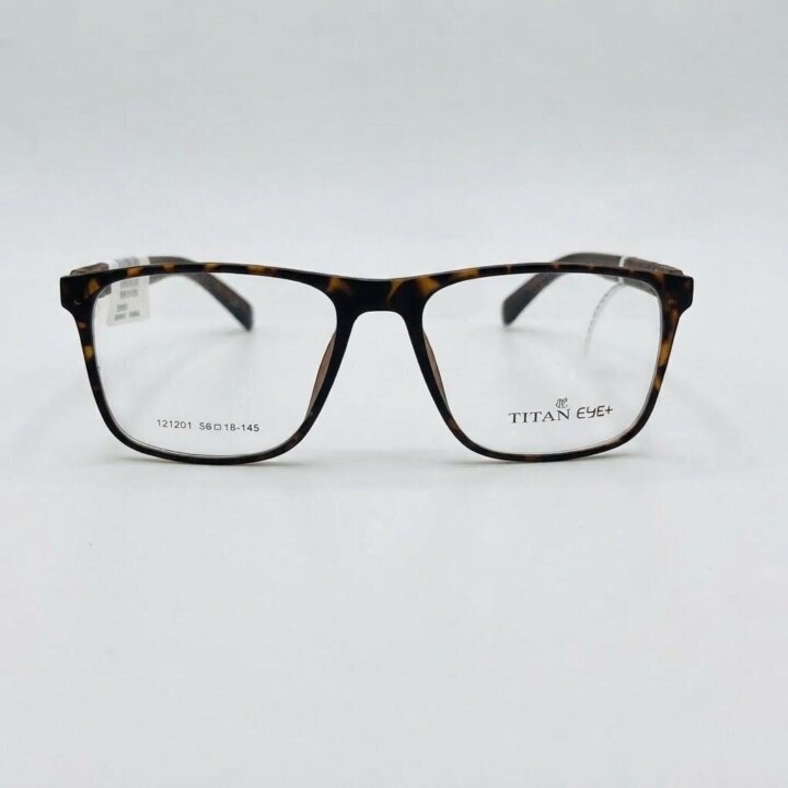 Titan Eye+ Premium Matte Tortoise Shell Square Eyeglasses Frame