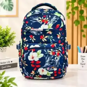 Winner Premium Floral Print Backpack – Stylish, Water-Resistant & Spacious School & Travel Bag