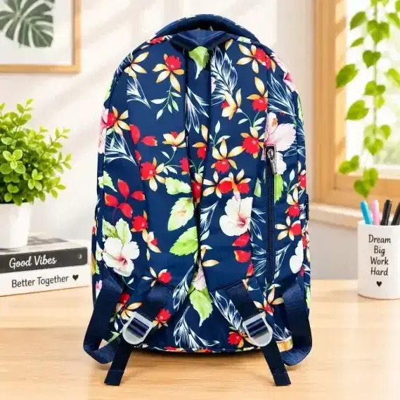 Winner Premium Floral Print Backpack – Stylish, Water-Resistant & Spacious School & Travel Bag