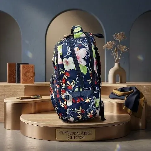 Winner Premium Floral Print Backpack – Stylish, Water-Resistant & Spacious School & Travel Bag